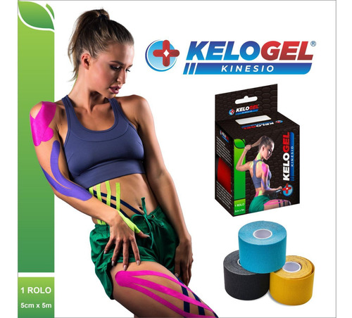 Bandagem Elástica Adesiva Fisioterapia Muscular Kelogel 3un
