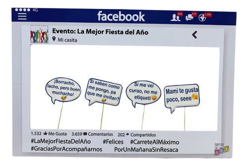 Marco Selfie Cumpleaños Diseño Facebook, La Mejor Fiesta 