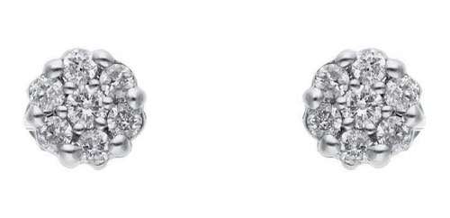 Broqueles Oro Blanco 14k C/ 15pts De Diamante