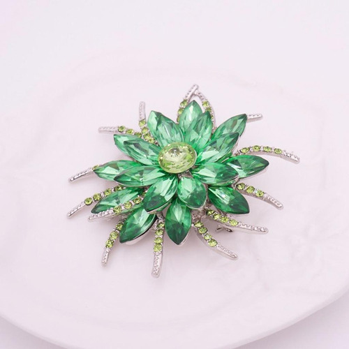2 Broches De Flores Moda Mujer Rhinestone Broches De Boda
