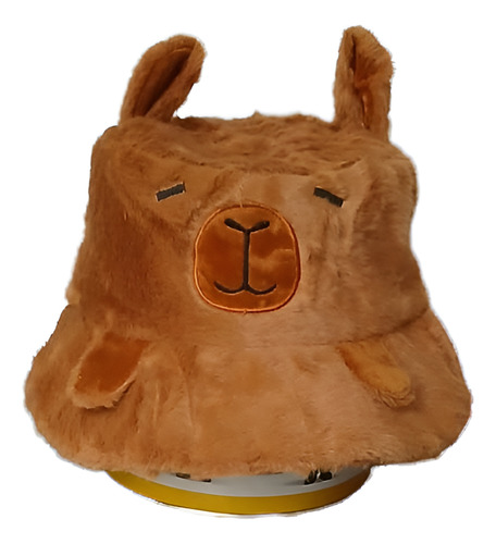 Sombrero Piluso Peluche Pelo Corderito Abrigo Capibara Marrón Unico Geométrico