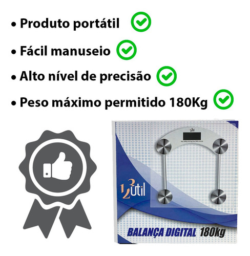 Imagem 5 de 6 de Balança Corporal Digital 123útil Qf-2003d
