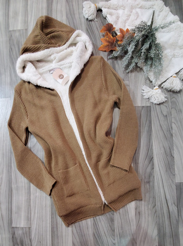 Cardigan Tejido Borrega Unitalla Extra Abarca 38 40