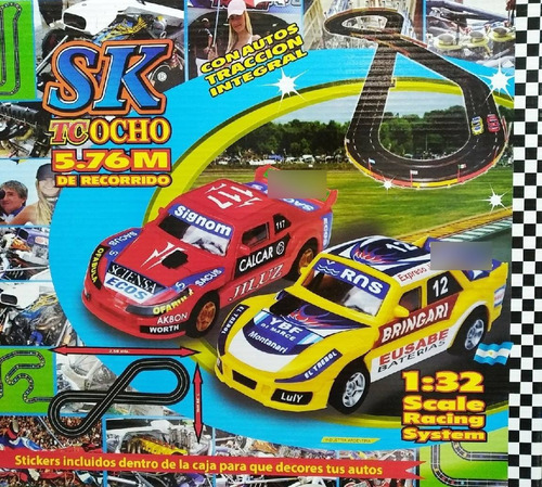Pista Tipo Scalextric 5,76m Longitud Autos Tc 1:32 Sk 97004