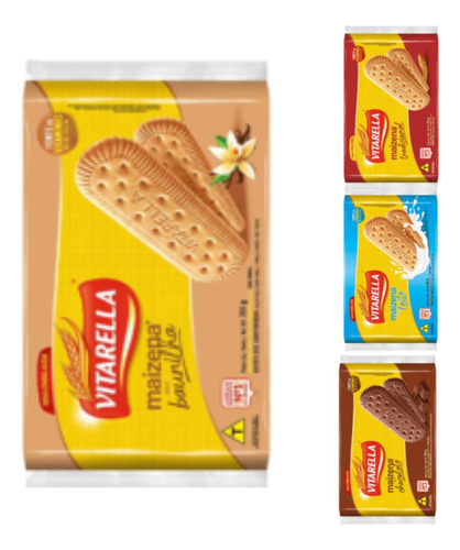 Biscoito Maizena Vitarella 350g Sortido 4 Sabores.