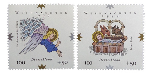 Alemania Arte, Serie Mi 2084-2085 Navidad 1999 Mint L16361