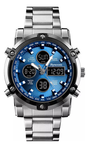Ryscom Reloj De Pulso Cronómetro Para Hombre 3 Tiempos Digital Cronógrafo