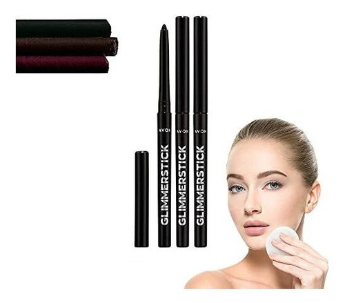 Eldimer Juego De 4 Piezas - Avon Glimmerstick Blackest Black