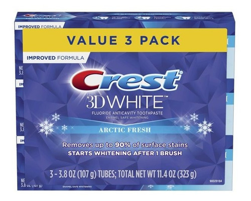 Crest 3d White 3 Pack Artic Fresh 107grs.