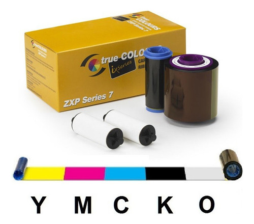 Cinta Zebra 800077-742 De Color Ymcko 750 Imp. Modelo Zxp7