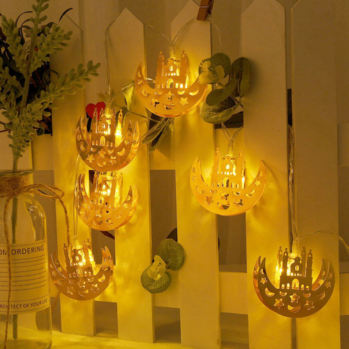 Cadena De 10 Luces Led Con Forma De Luna, Luces Decorativas