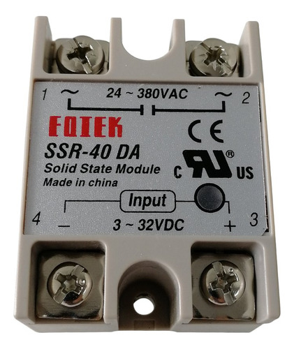 Entrada De Rele De Estado Solido Ssr-40da 40a 3-32v Salida C