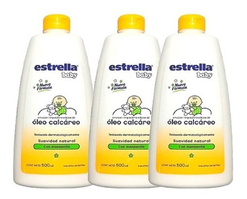 Estrella Baby Oleo Calcareo Emulsion 500ml X 3 Unidades 