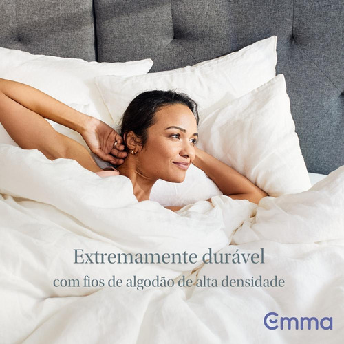Jogo De Cama 400 Fios Emma Solteiro - (3 Peças) Cor Branco Desenho do tecido Liso