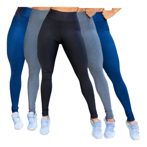 Kit 3 Legging Suplex Feminina Moda Fitness Academia Promoção