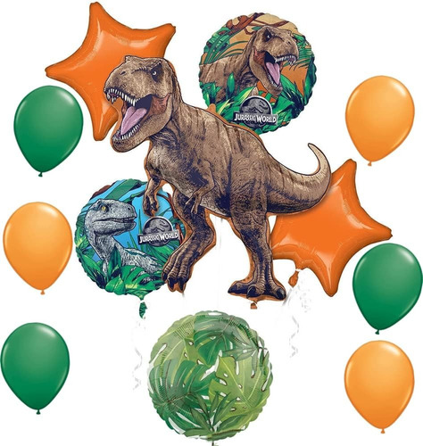 Paquete De Globos Para Fiesta De Jurassic World T-rex 