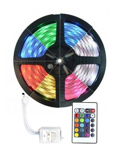 Fita De Led Rgb 5 Metros 3528 Com Controle Sem Fio