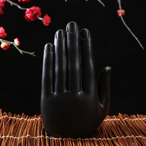 Buda Negro Sentado Estatua Tíbet Budista Escultura
