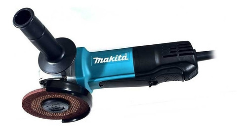 Miniesmeriladora angular Makita 9557HPG color turquesa 840 W 110 V + accesorio