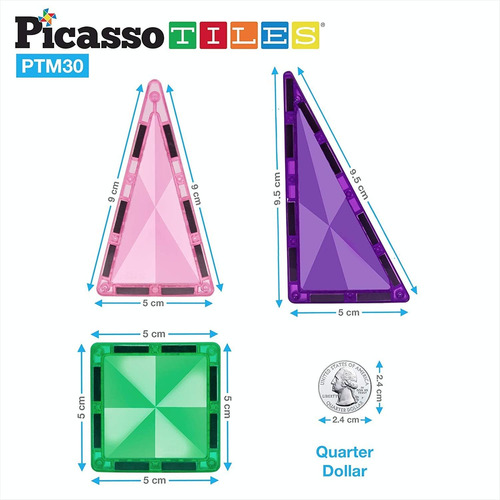 Bloques De Construcción Magnéticos Picassotiles, 30 Piezas,