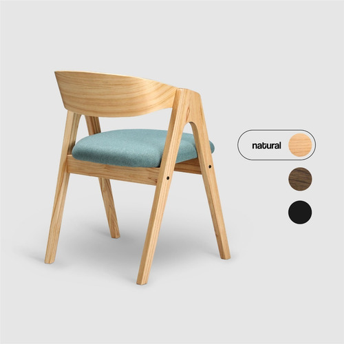 Imagen 2 de 2 de Silla Madera Maciza Traful Tapizada X2 Valenziana Nuevelunas