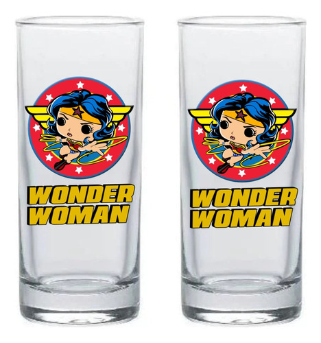 Copa Wonder Woman Shots Aguardientera Tequila X 2 Unid