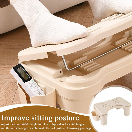 Reposapiés De Escritorio, Ergonómico Y Ajustable, Portátil