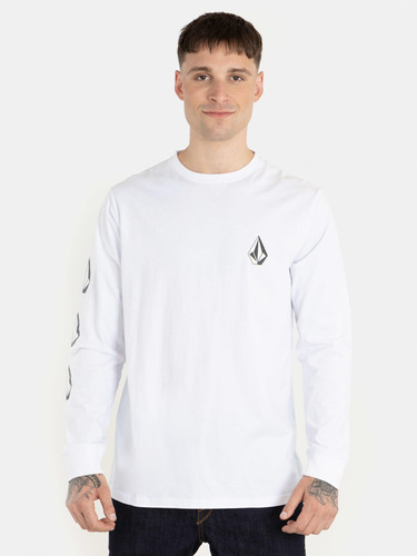 Polera Iconic Stone Ls Tee Blanco Hombre Volcom