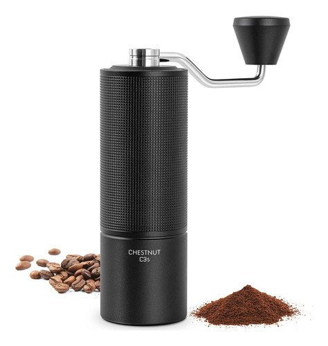 Moedor de café manual Timemore C3s, todo em metal, preto