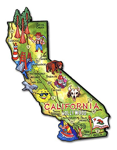Imán Coleccionable De California Artwood State De Clas