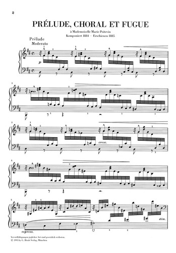 C. Franck: Prélude, Choral Et Fugue Hn-494 (urtext).