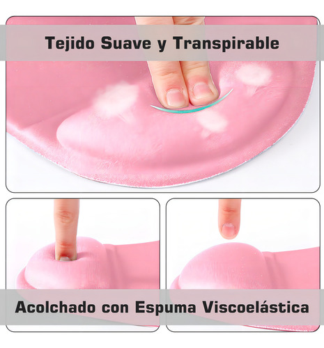 Mouse Pad Mouse Pad Ergonomico Rosa Con Soporte Muñeca De