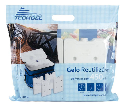 Gelo Gel Artificial Tech Gel 450ml - Kit 4 Unidades Tg450kc