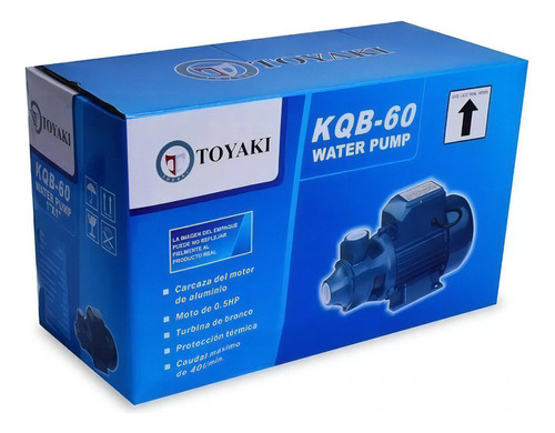 Bomba De Agua Periferica Kqb60 0,5hp 370w Toyaki Color Azul Fase eléctrica Monofásica Frecuencia 50 Hz