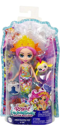 Imagen 5 de 7 de Muñeca Enchatimals Royal Ocean Kingdom Radia Rainbow Fish