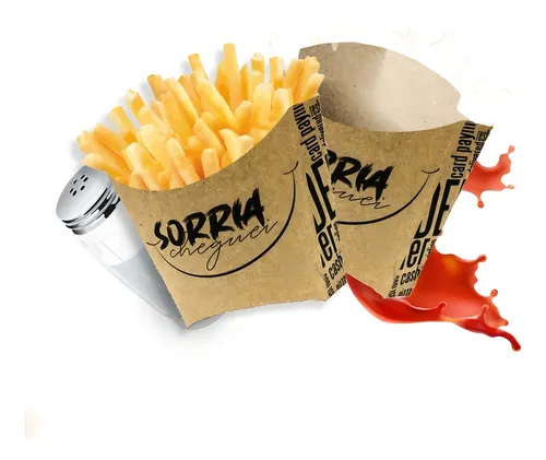 comprar Caixa Embalagem Caixinhas Batata Frita Média 500 Unidades Cor Kraft Sorria