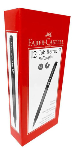 Bolígrafo Retráctil Job Negro 0.7mm Faber Castell. Diseño Ergonómico Para Una Experiencia De Escritura Cómoda