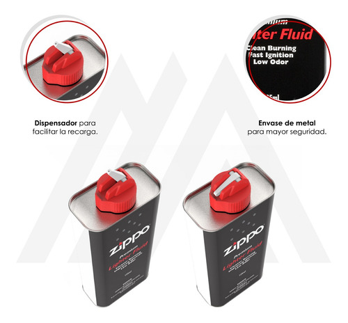 Encendedor Zippo Bencina Fluid 4 Oz Original 125 Ml