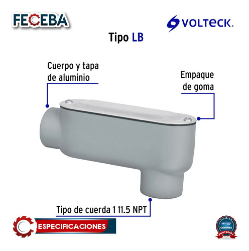 Condulet 1 Conexión Tipo Lb, Volteck 46972