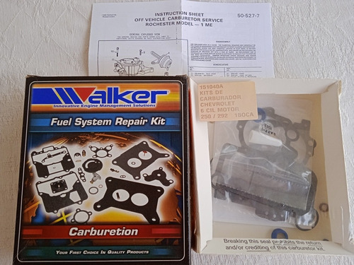 Kit Carburación Chevrolet V6 M250/292 Rochester 1boca Walker