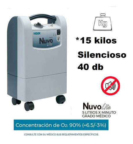 Imagen 10 de 10 de Concentrador De Oxigeno Nuvo Lite Nidek Medical 5 Litros