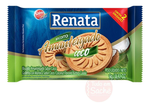 Biscoito Em Sache Amanteigado Coco Renata Atacado - 280 Und