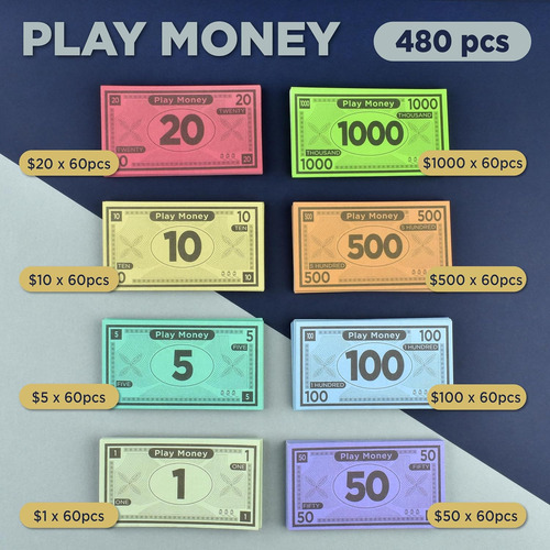 Juego De Monopoly, 137 Metros, 4 Denominaciones, Doble Cara