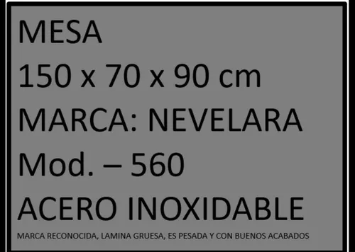 Mesa 150cm Acero Inoxidable