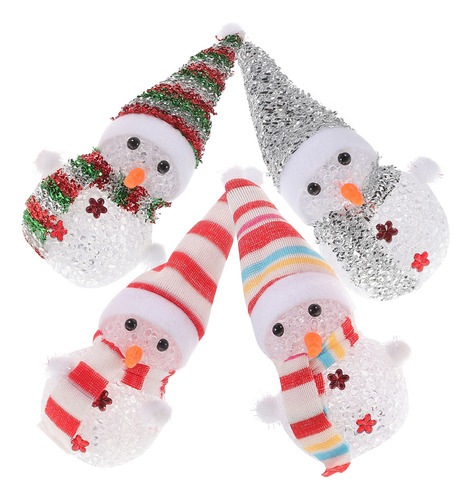Lámpara De Noche Navideña Con Forma De Muñeco De Nieve, 4 Un