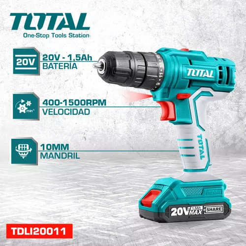 Taladro Atornillador Inalámbrico 20v Doble Batería - 10mm — Herramientas  Total