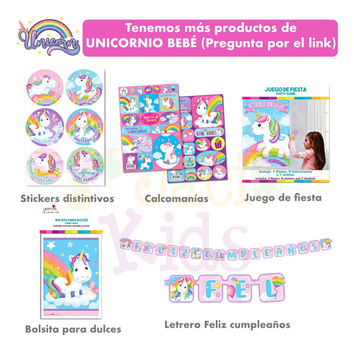 Unicornio Bebé Calcomanías Stickers Artículo Fiesta - Unb0m1