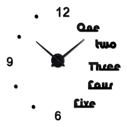 Reloj Pared Efecto 3d Adhesivo Diseño Moderno Grande 85x85cm