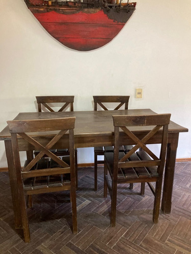 Juego De Comedor Madera 4 Sillas