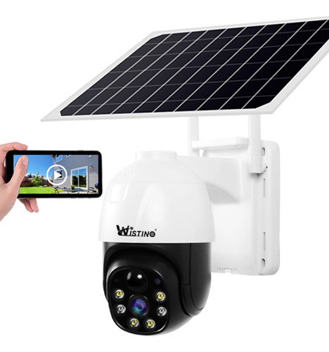 Cámara Solar V380 Con Rotación De 360 Grados, Batería Cctv